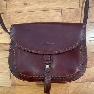 Gianni Conti Leather Crossbody Saddle Bag Made in Italy